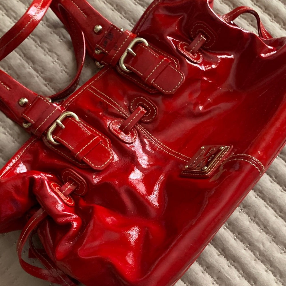 Dooney & Bourke Red Patent Leather Shoulder Bag